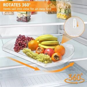 Gray 360° Rotating Food Storage Tray for Kitchen
